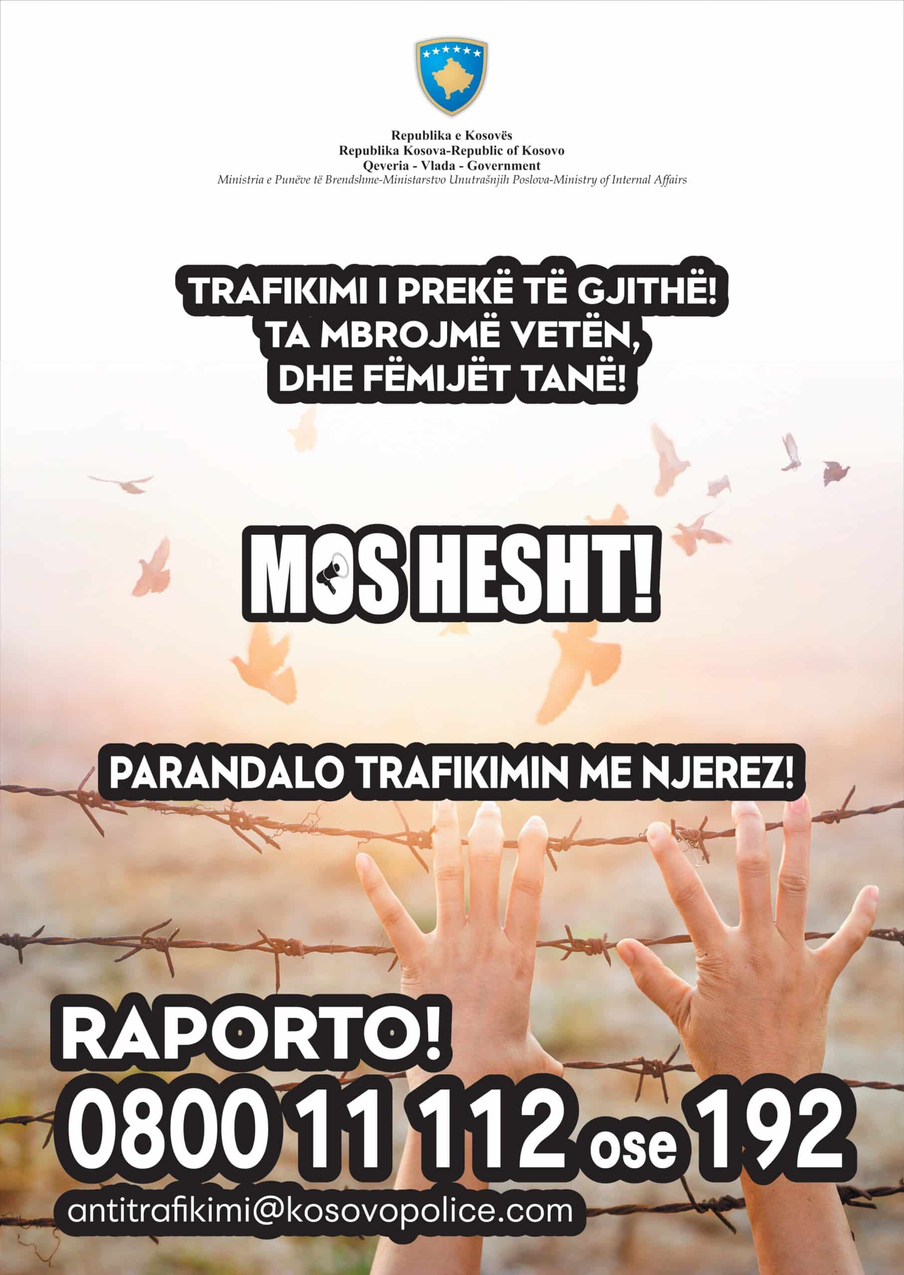 Fushata Vetëdijesuese kundër Trafikimit me Qenie Njerëzore 18 Tetor – 18 Nëntor 2025